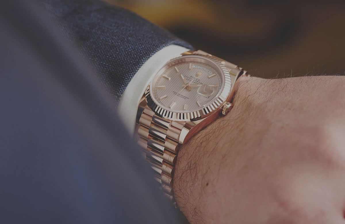 Day-Date style watch illustrating the Day-Date guide library